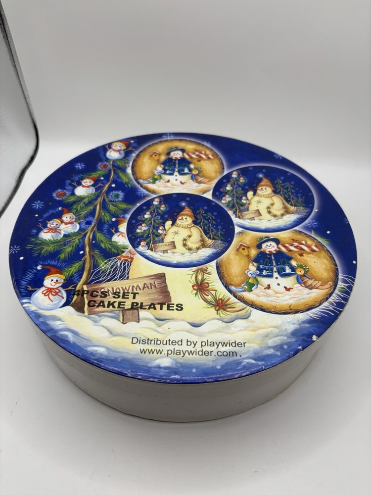 Snowman 4 pcs Set Cake Plates 8"