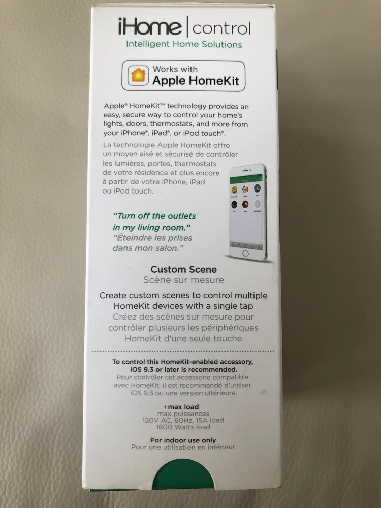 iHome ISP6 Wifi Smartplug Smart Outlet Plug Remote IOS HomeKit APP Control