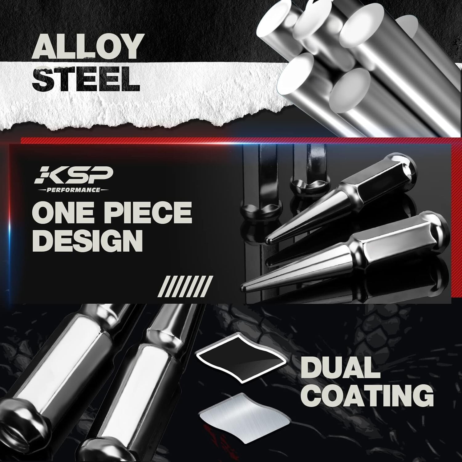 32PCS Chrome Spike Lug Nuts 9/16'' + Key Fit Dodge RAM 1500 2500 3500 F250 F350