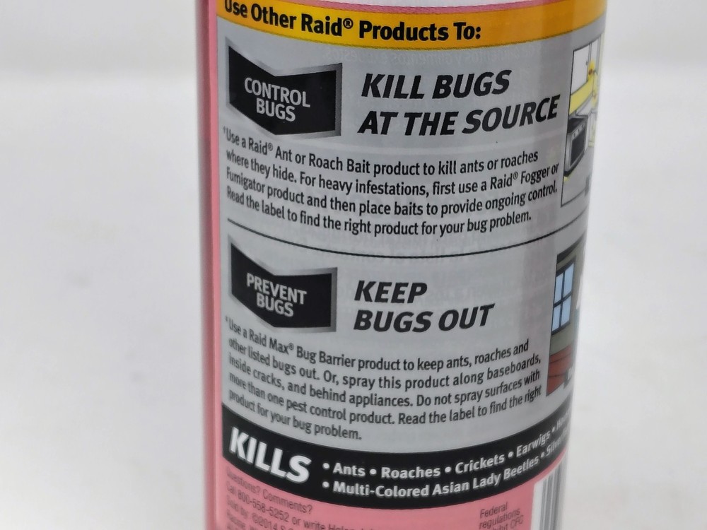 Raid Defend Ant & Roach Kill Beetle Spiders On Contact 20 Oz Each 2 Pack NEW