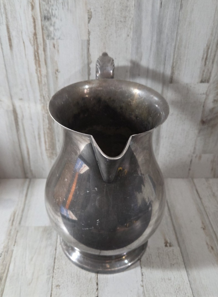 Vintage Crescent Silver Plated Pitcher Natural Tarnished