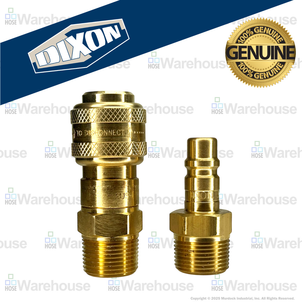 Genuine Dixon 2DM2-B Coupler & D2M2-B Plug Kit – Brass Pneumatic Male Threaded