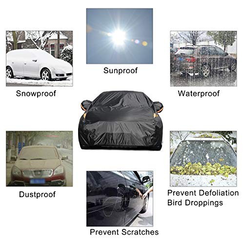 Full Car Covers for Sedan, Car Cover Waterproof All Weather Windproof