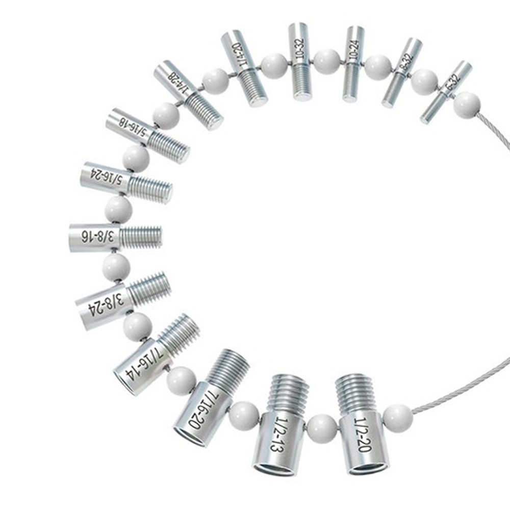 26 Piece Thread Gauge Set for Nut Bolt Size Identification Professional Quality