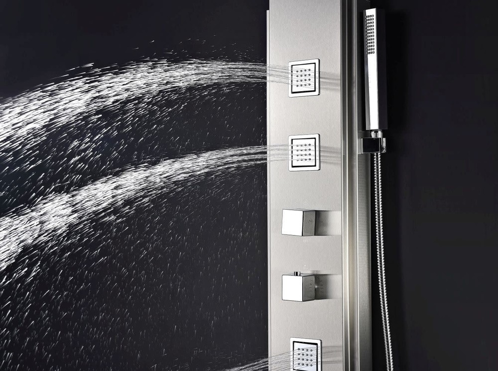 Anzzi SP-AZ035 Visor 60" Thermostatic Shower Panel - Silver
