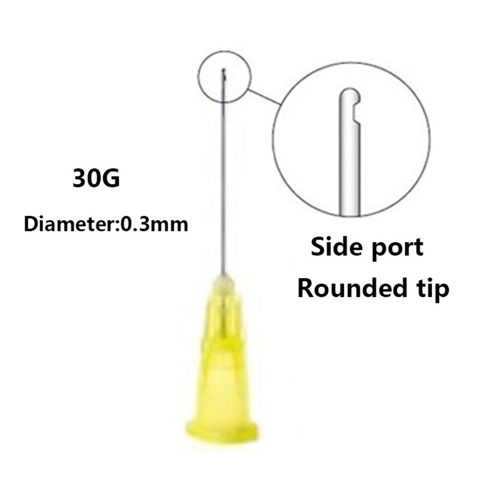 100件装牙科内腔灌溉针头30GA端关闭侧孔注射器新品-