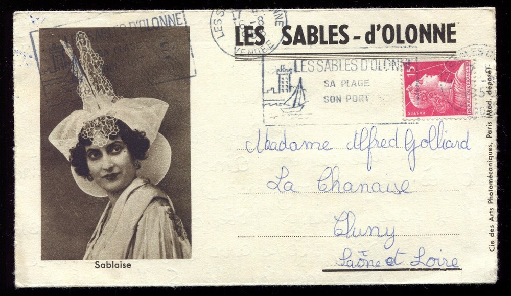 advertising leaflet letter "Les Sables d'Olonnes" Vendée