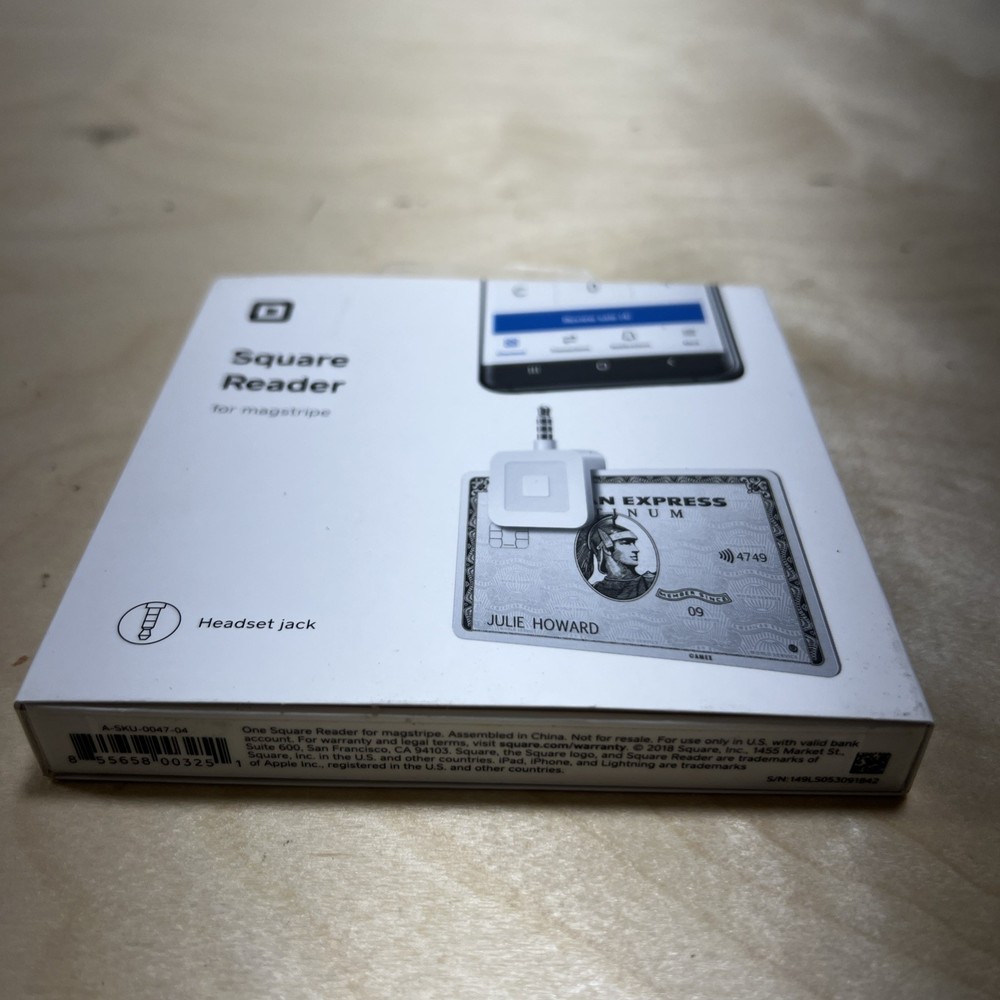 New Square Credit Card Reader for Apple and Android - White