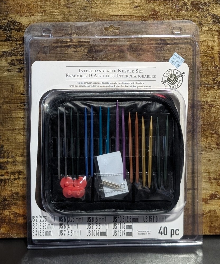 Loops & Threads Interchangeable Knitting Needle 40 pc Set - NEW