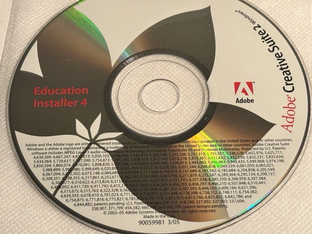 ADOBE CREATIVE SUITE 2 FOR WINDOWS 6 Disc Set-2005 -Disks in Excellent Condition