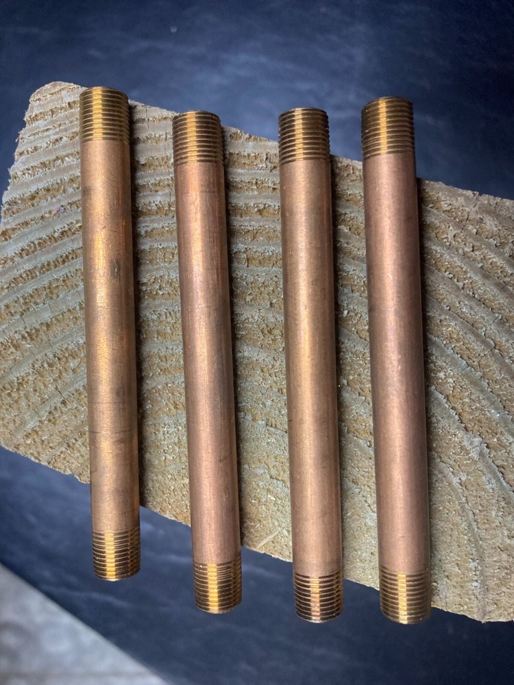1/8'' x 4'' long pipe nipple red brass 4pc