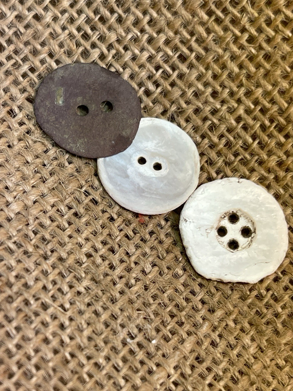 Dug Civil War Buttons Mother Of Pearl And Field Made Brass Found Charleston SC