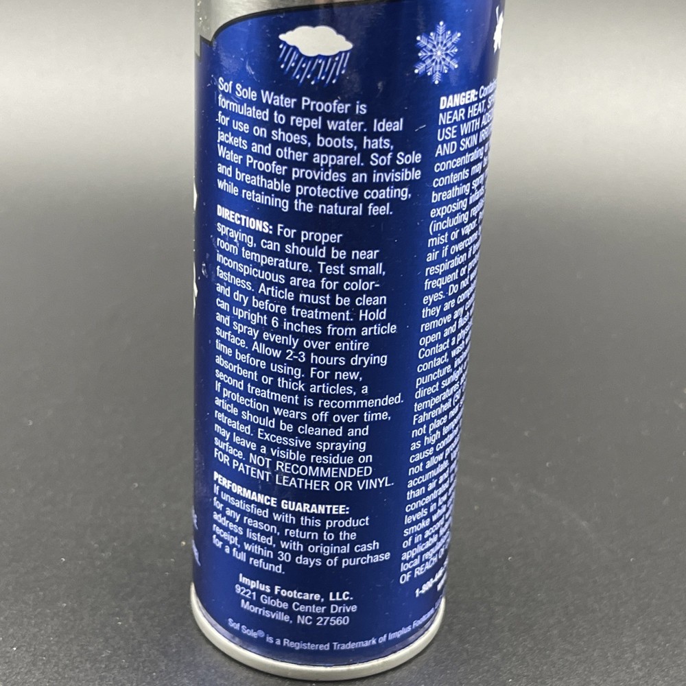 SOF SOLE Water Proofer Spray 5.5 Oz 2004 Full NOS