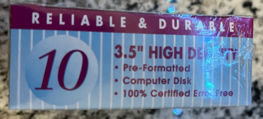 High Density 3.5" Computer Disk Pre-Formatted 10 pack NEW SEALED