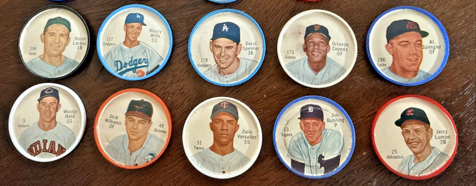 1962/1963 Salada Tea Junkett Baseball Coins Lot 32 Kaline Aaron Robinson Wilhelm