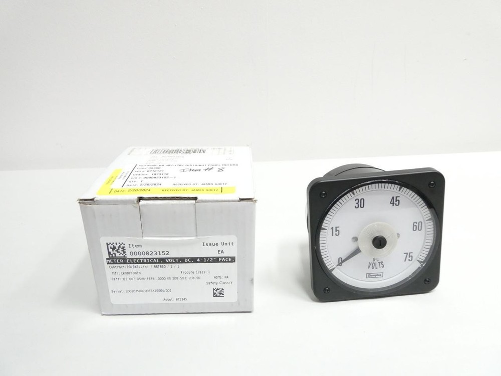 Crompton 007-05VA-PBPB Voltmeter 0-75v-dc