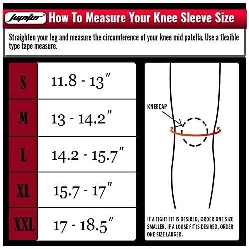 Knee Sleeves (1 Pair), 7mm Compression Knee Braces for Medium Black