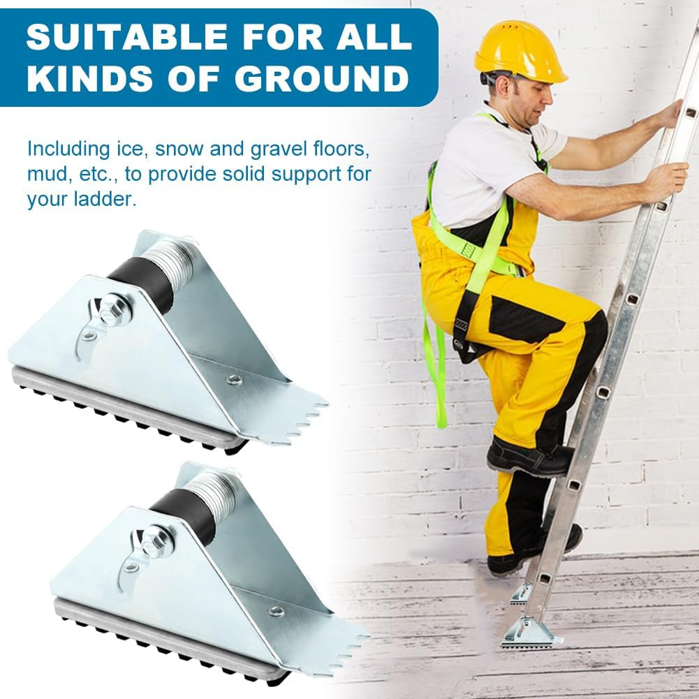 2 Pack Aluminum Anti-Skid Shoe Feet for Extension Ladders Replacement Parts Rubb
