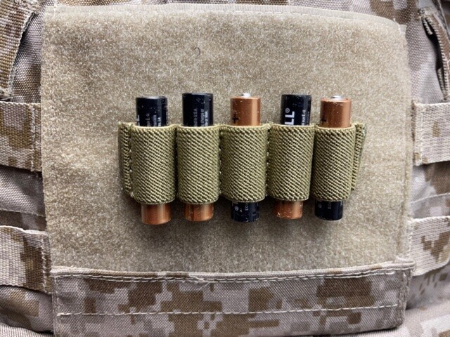 AAA Battery Holder SWAT Tan Khaki Hook Backing