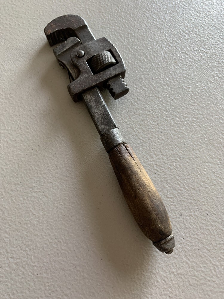 Antique Wood Handle Adjustable 7” Wrench