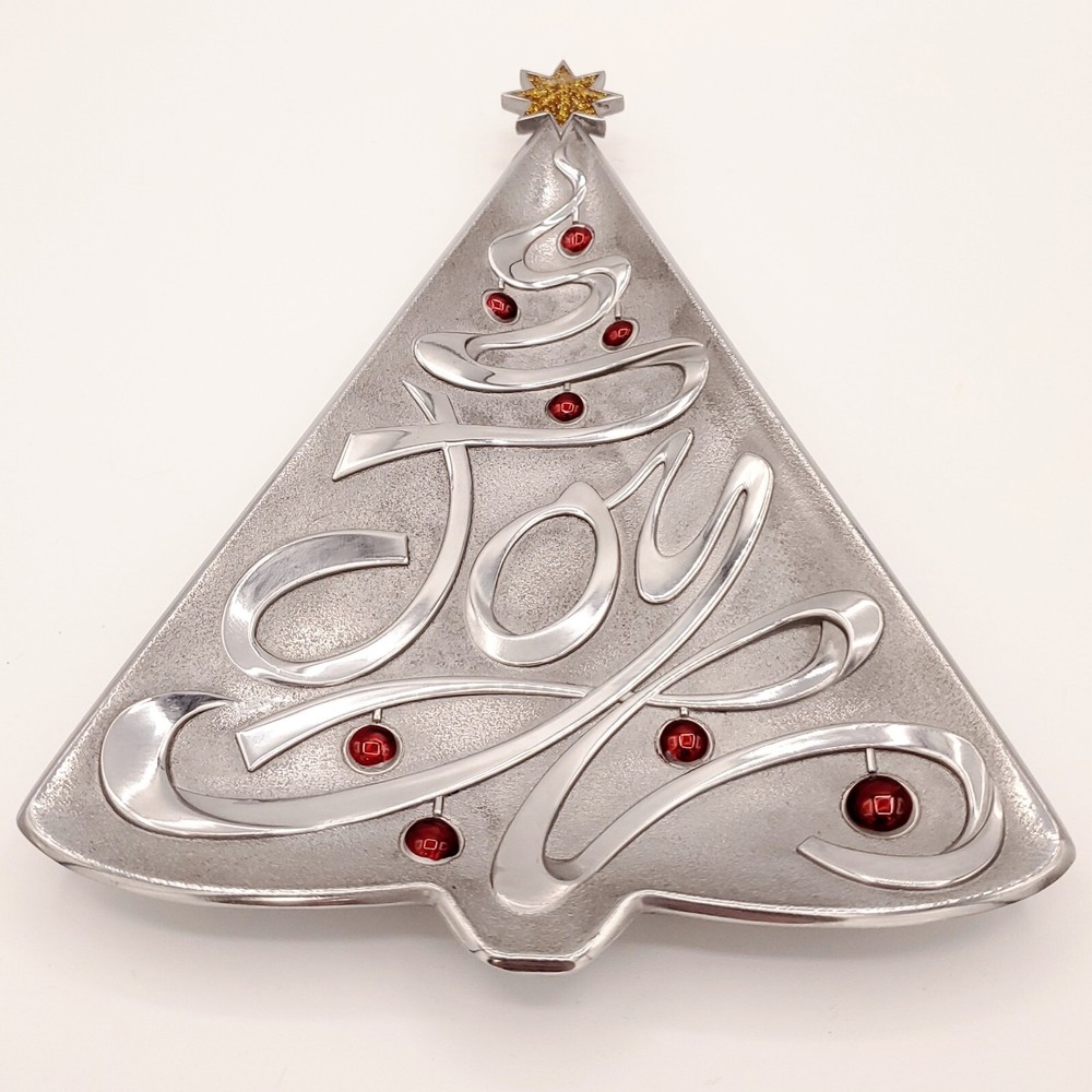 Lenox Metal Serveware Christmas Tree Joy Candy Dish