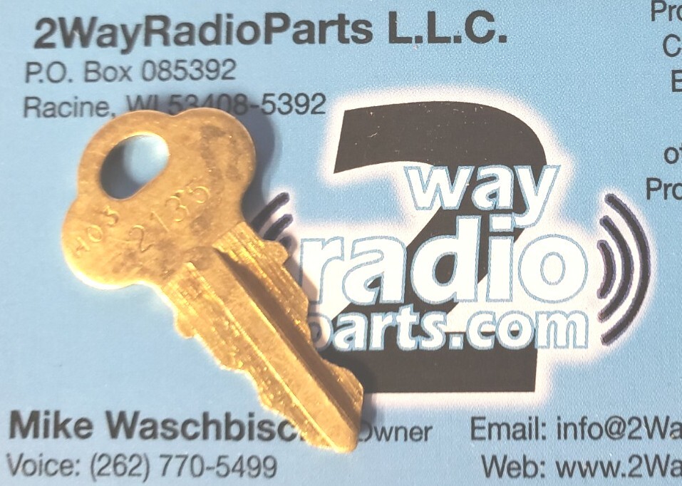 1X Genuine Motorola Base cabinet Locking bracket Radio Key #2135 Chicago Lock Co