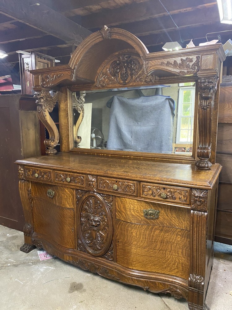 R.J. HORNER WINGED GRIFFIN OAK SIDEBOARD