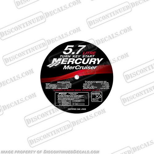 Fits Mercruiser 5.7 Litre Thunderbolt Flame Arrestor Decal Kit