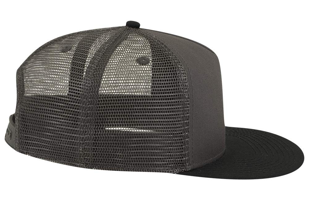 OTTO Square Flat Visor SNAP 5 Panel Mesh Back One Size, Blk/Ch.gry/Ch.gry
