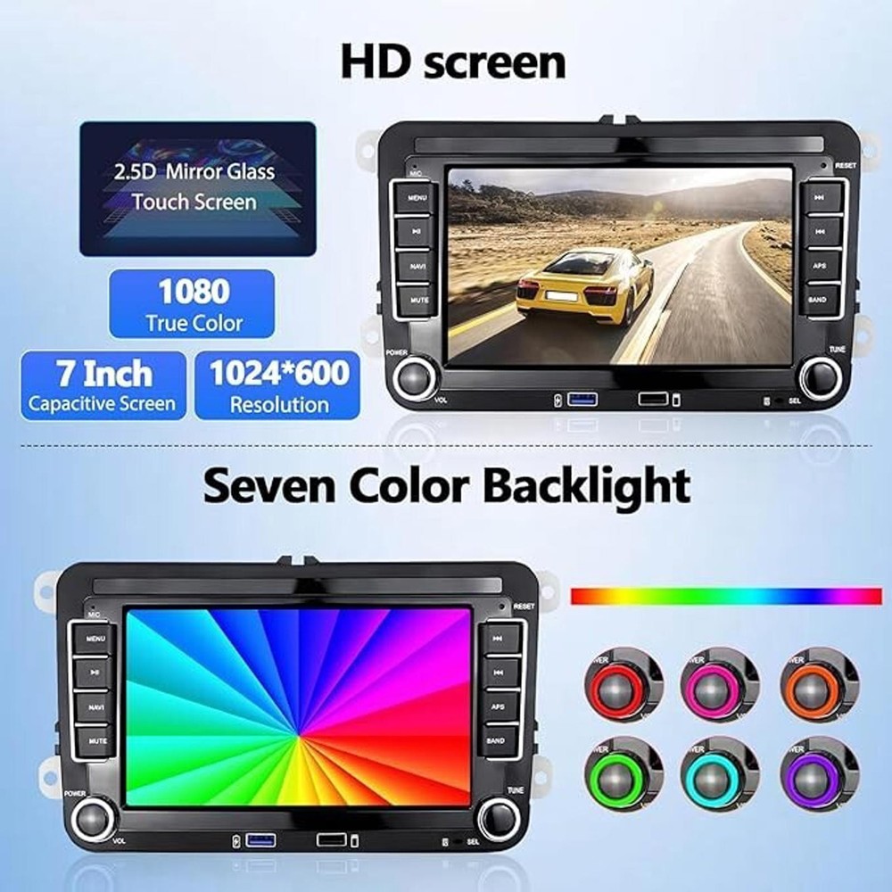 Bluetooth Android/iOS CarPlay Unit - 7" Touchscreen