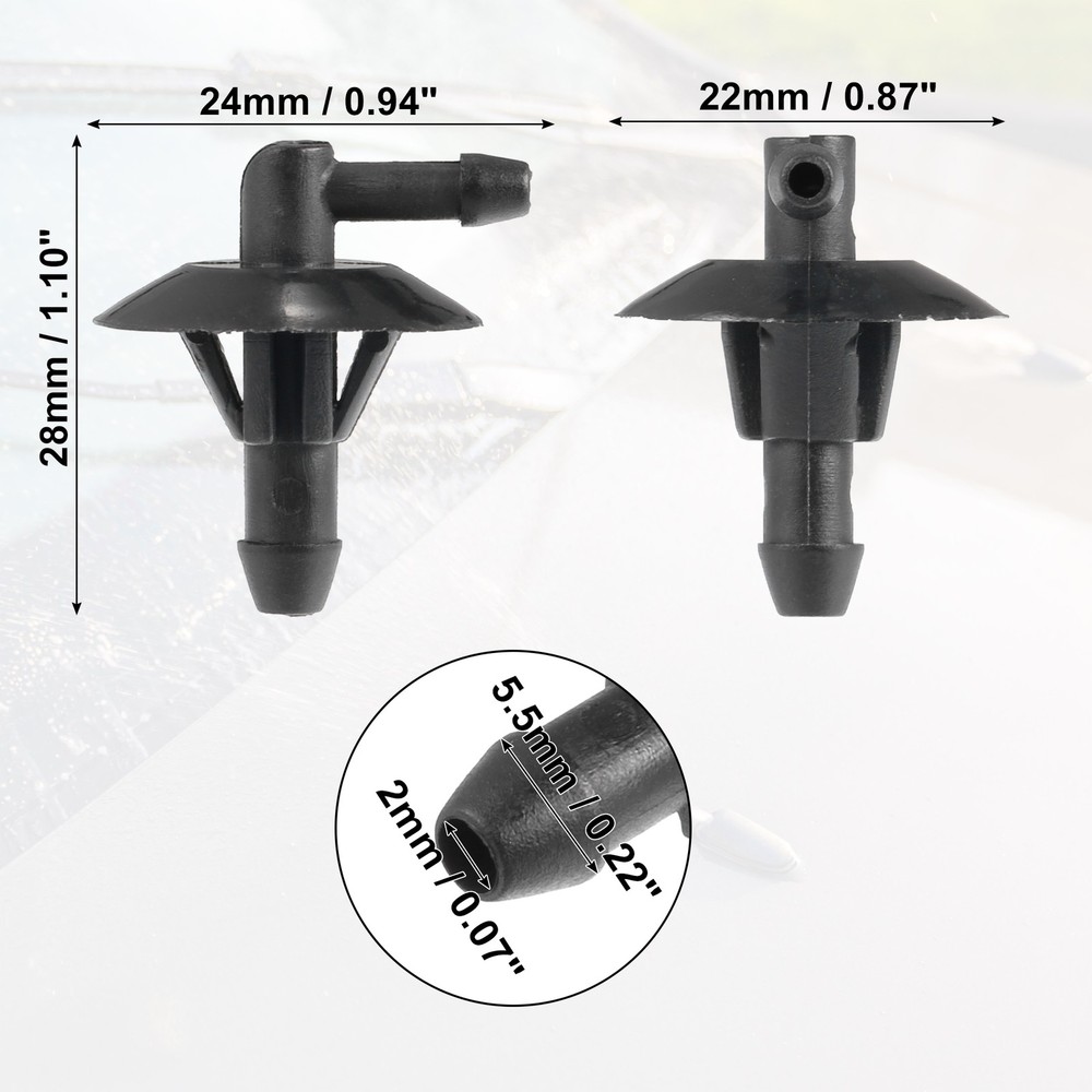 Packof2 For Dodge Sprinter 2500 Base 2.7L L5 2003-2009 Windshield Washer Nozzles