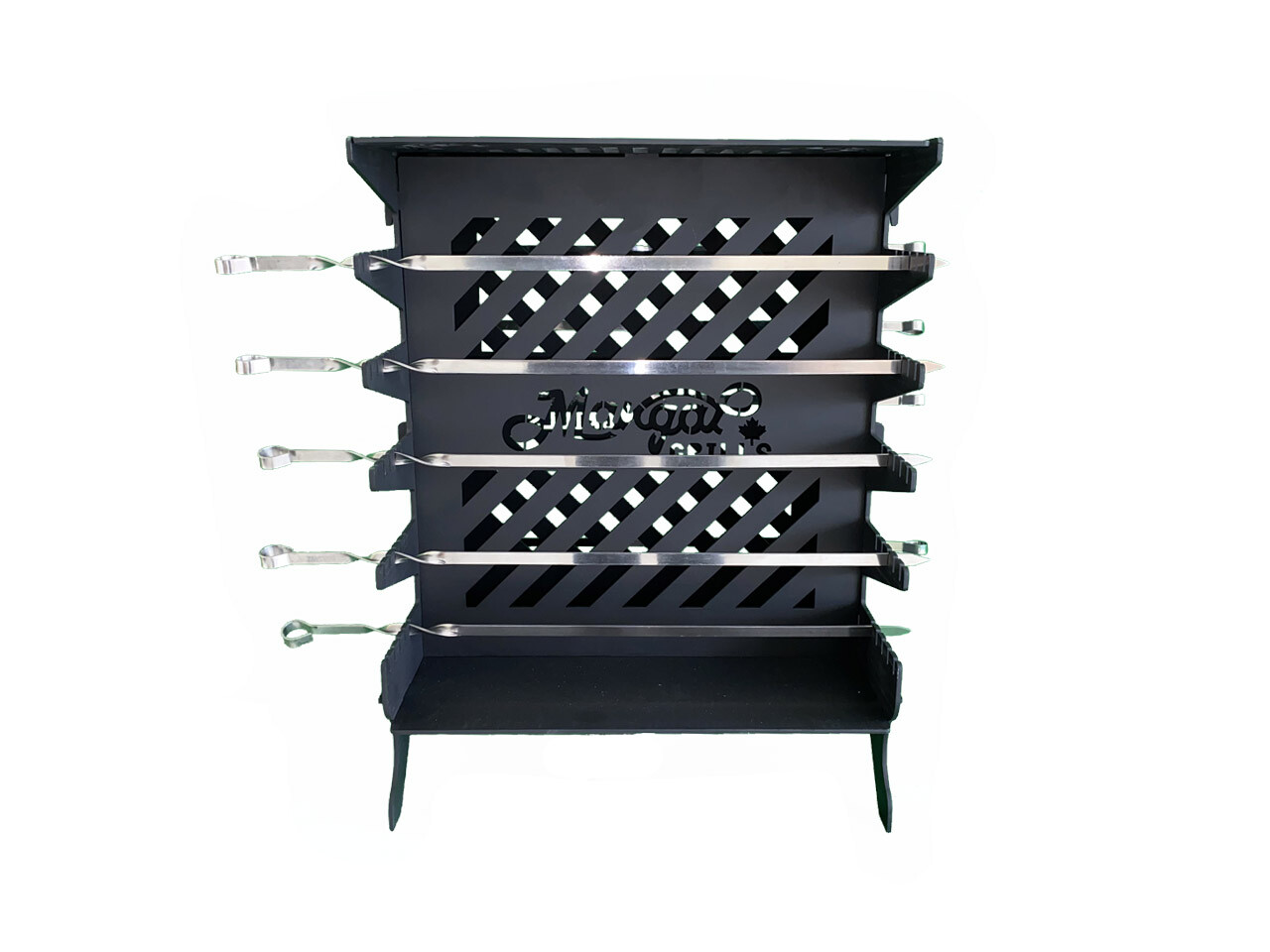 Vertical Charcoal Grill Kebab BBQ Portable Mangal 10 FREE Skewers Heavy Duty 4mm