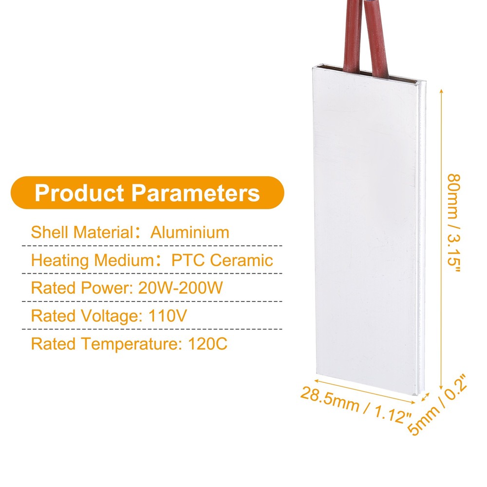 2 Pcs PTC Heating Element 110V 20W-200W 120C PTC Heating Plate