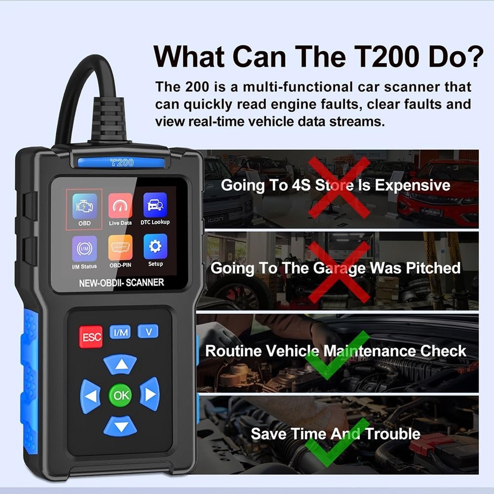 OBD2 Scanner Diagnostic Tool for Check Engine Light Emissions Readiness