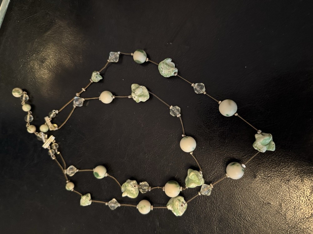 vintage stone bead necklace
