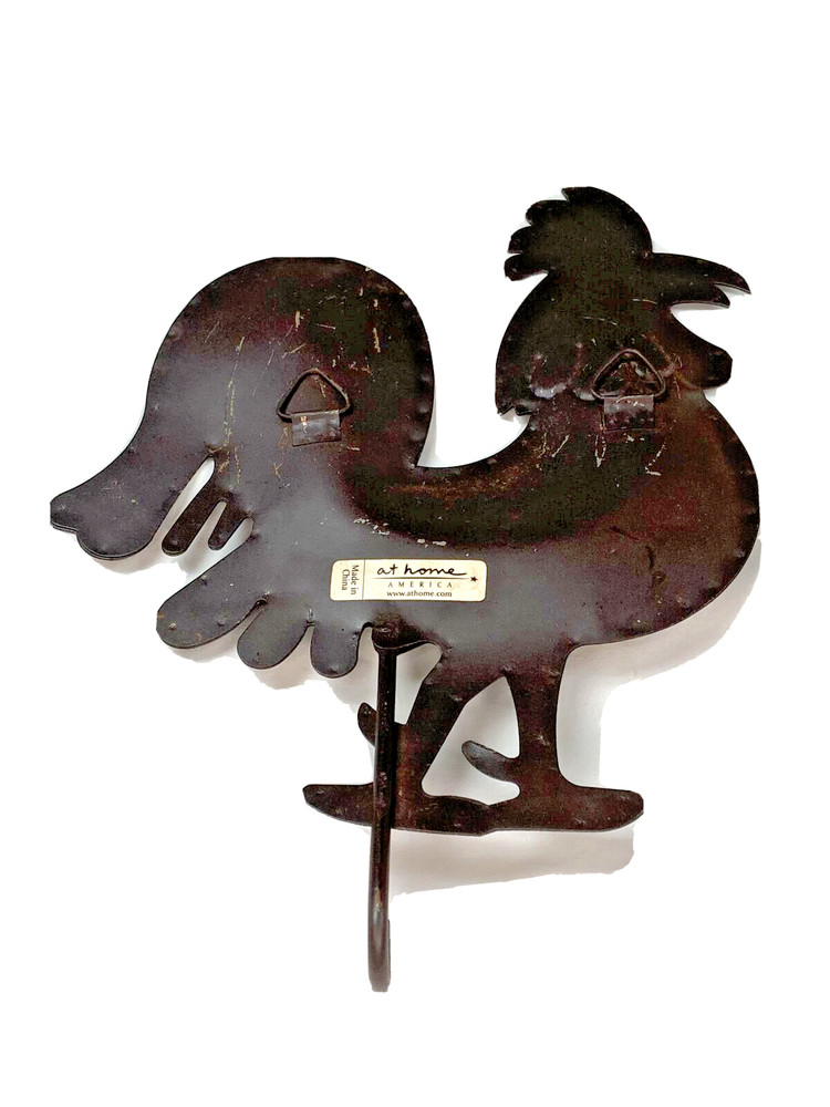 Rustic Looking Metal Rooster Wall Hook