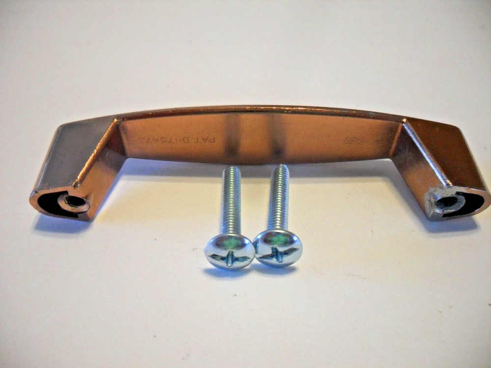 Vintage Polished Copper Concave Drawer Pulls Flared Bases Cabinet Handles