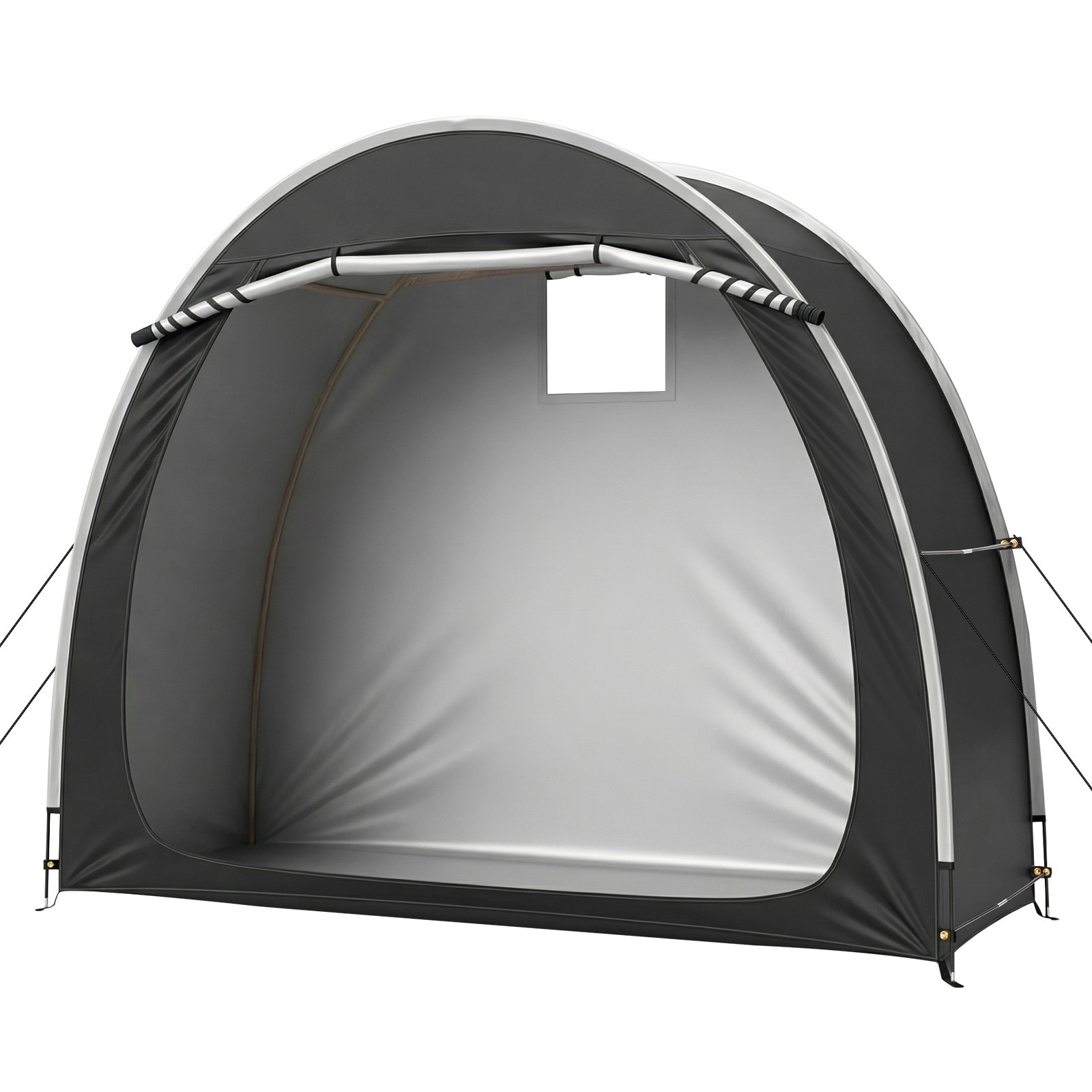 Black Arc Bicycle Storage Shed, 210D PU Silver Coated Oxford Cloth Bike Cover