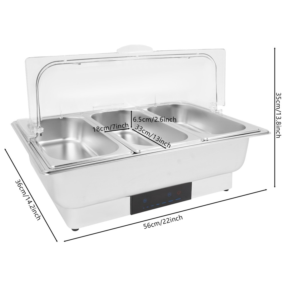 Buffet Chafing Dish Warmers Food Warming Container Digital Display Temperature