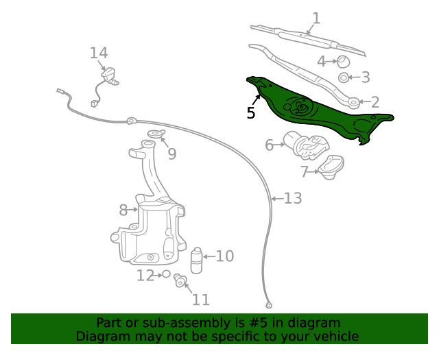 Genuine GM Windshield Wiper Transmission Frame 19208921