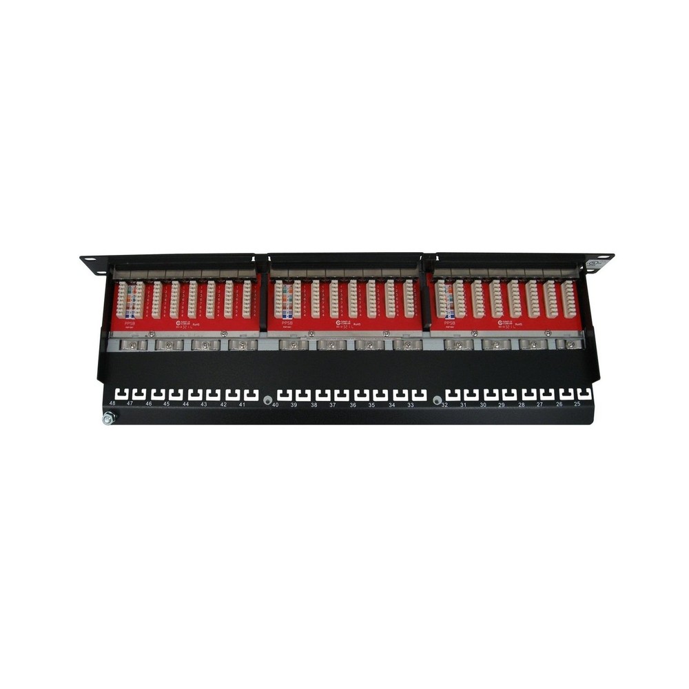 Vertical Cable Cat6A 48 Port Shielded Krone Type 19" Horizontal Rackmount 1U ...