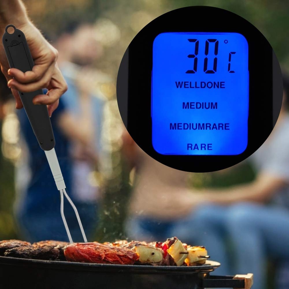 Jerlifkyer Digital Meat Thermometer Fork,Instant Read Temperature with LED Sc...