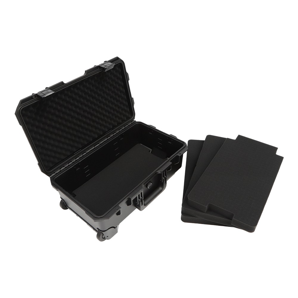 Rolling Transport Hard Case Waterproof Modern Camera Protective Equipment Black