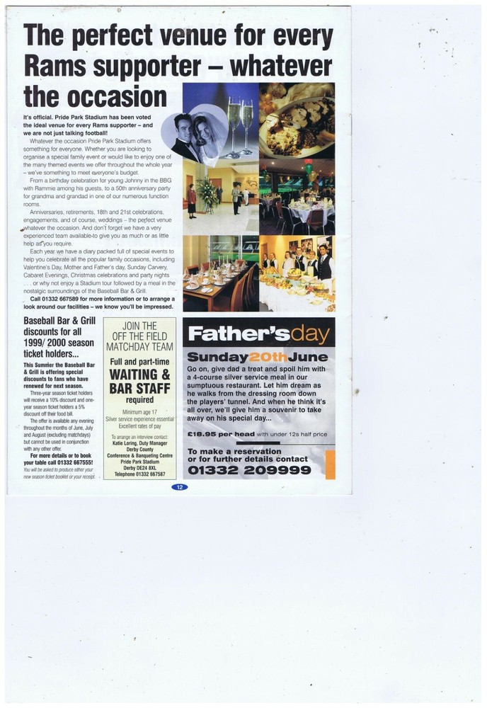 Derby County April/May 99 Update Brochure