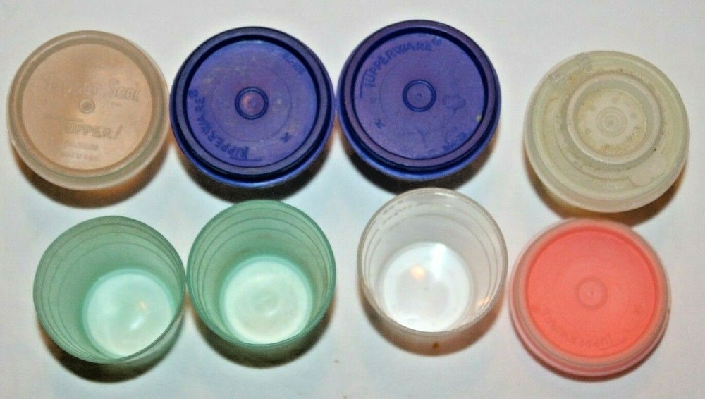 Tupperware Small Midget Plastic Condiment Snack Containers 15-pcs