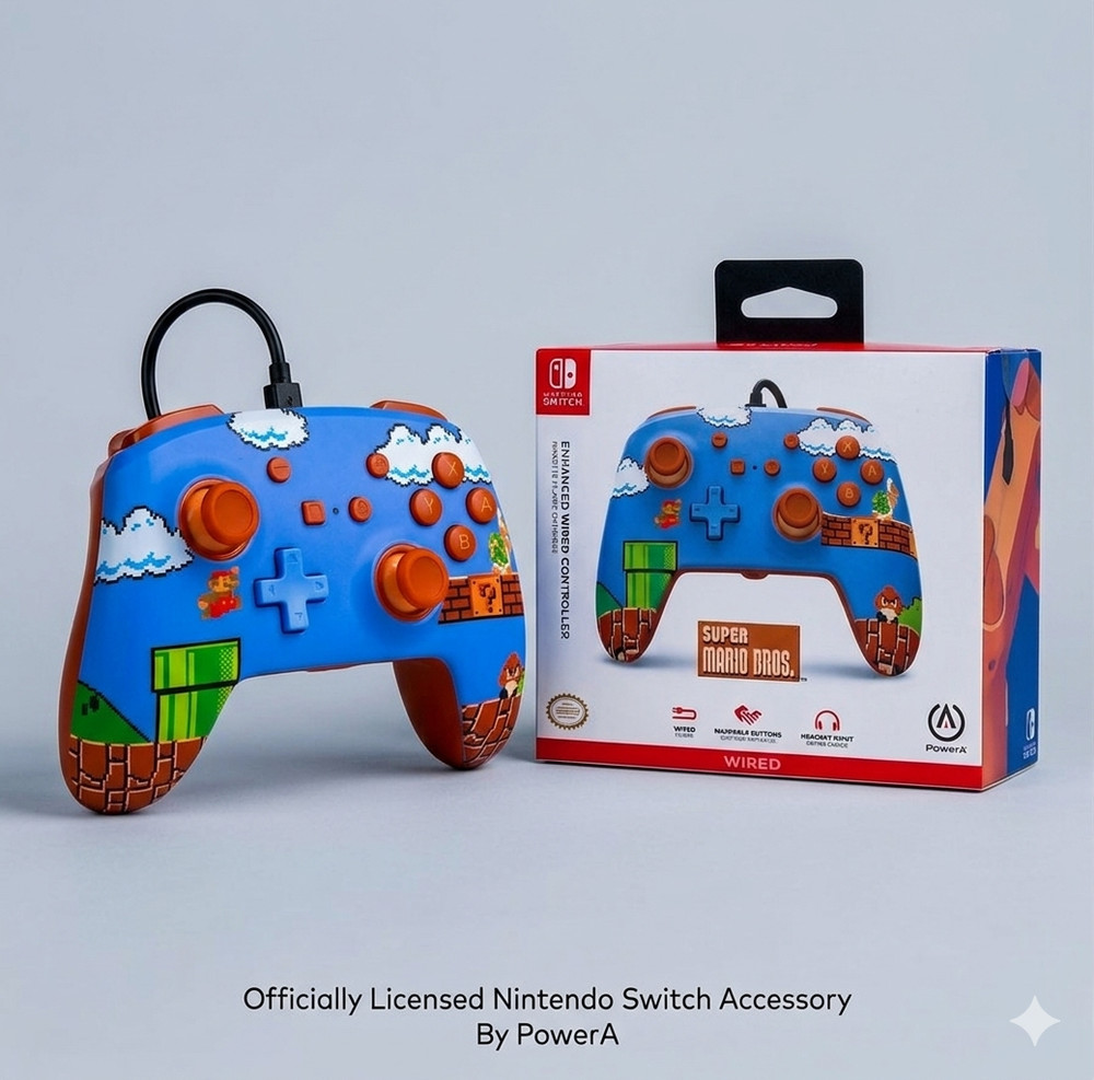 PowerA Enhanced Wired Controller for Nintendo Switch - Super Mario Bros Edition