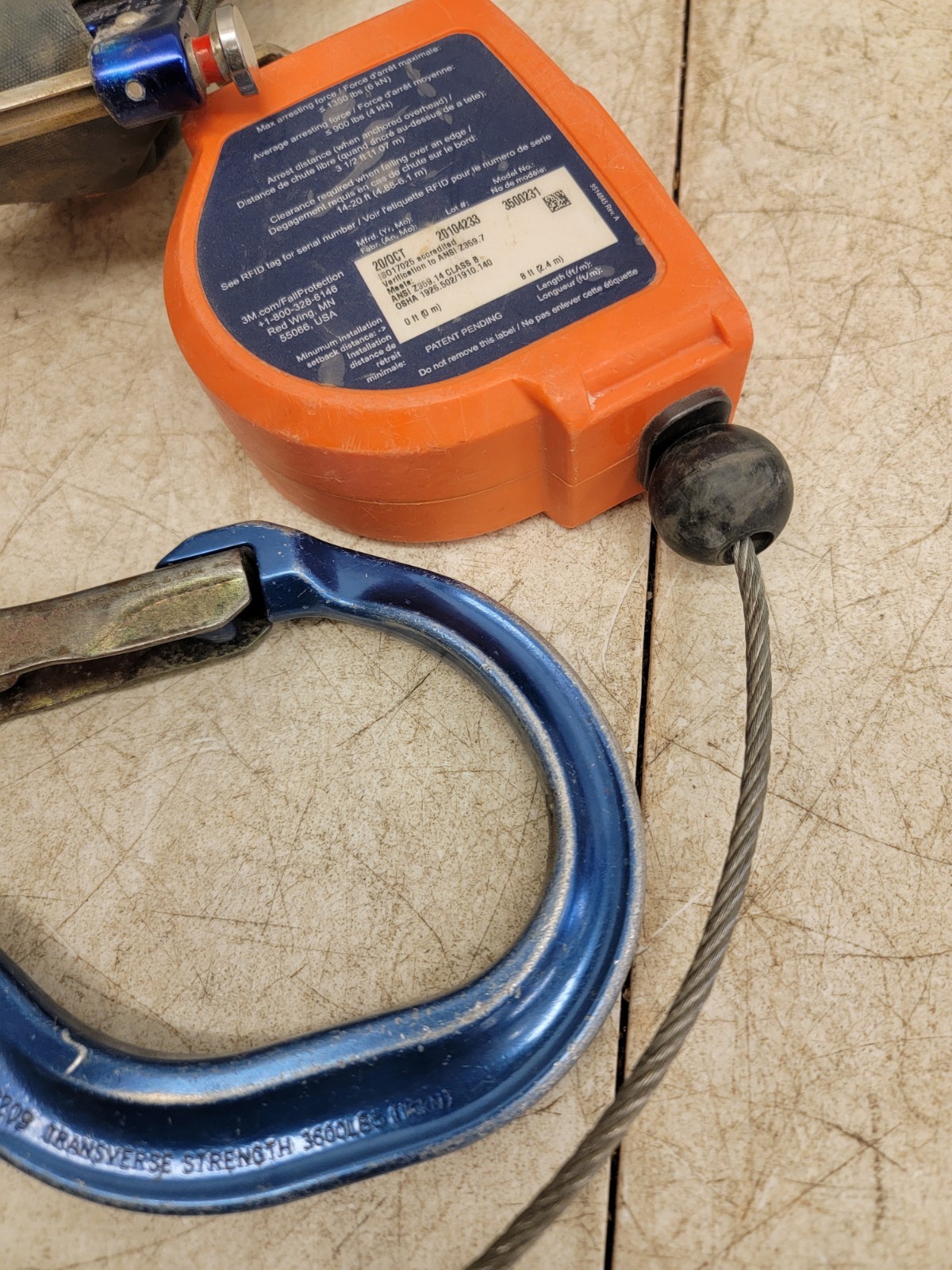 3M DBI SALA NANO-LOK 8' EDGE 3500231 DUAL LEG SELF RETRACTING LIFELINE LANYARD👁