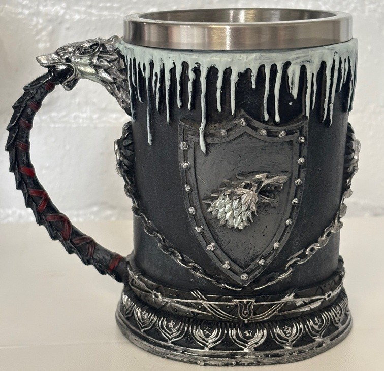 Set of Official Game of Thrones Targaryen and Stark Goblets and Tankard Mug