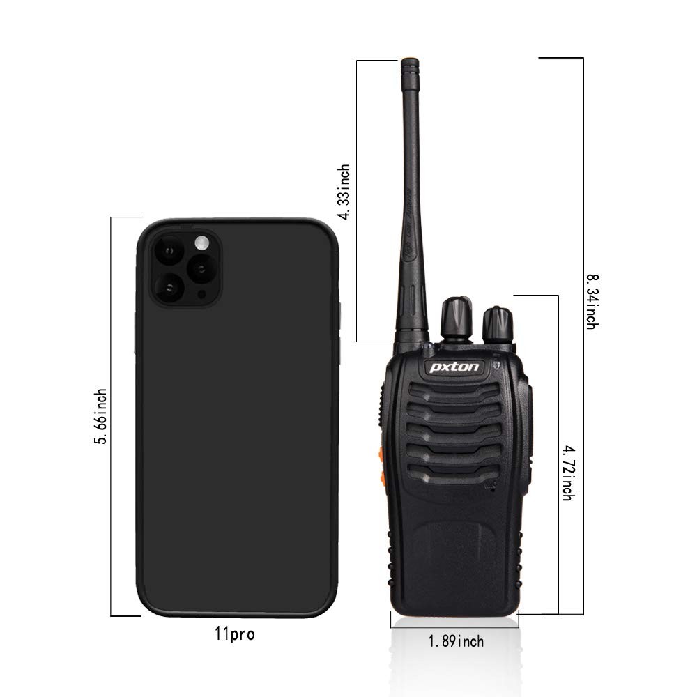 Long Range Rechargeable Two-Way Radios with Earpieces and Flashlight (2 Pack)