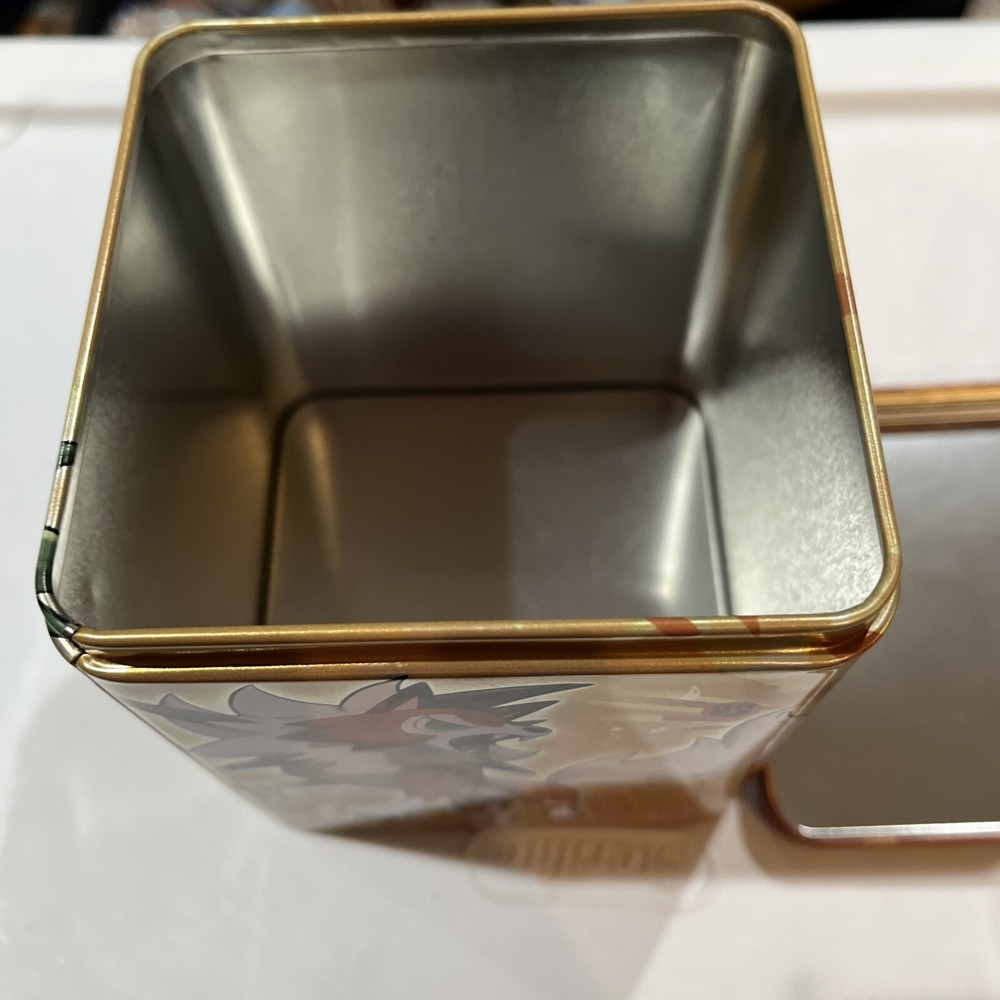 Pokemon Stacking Tin- Empty Trading Card Tin- Fierce Fighting Design